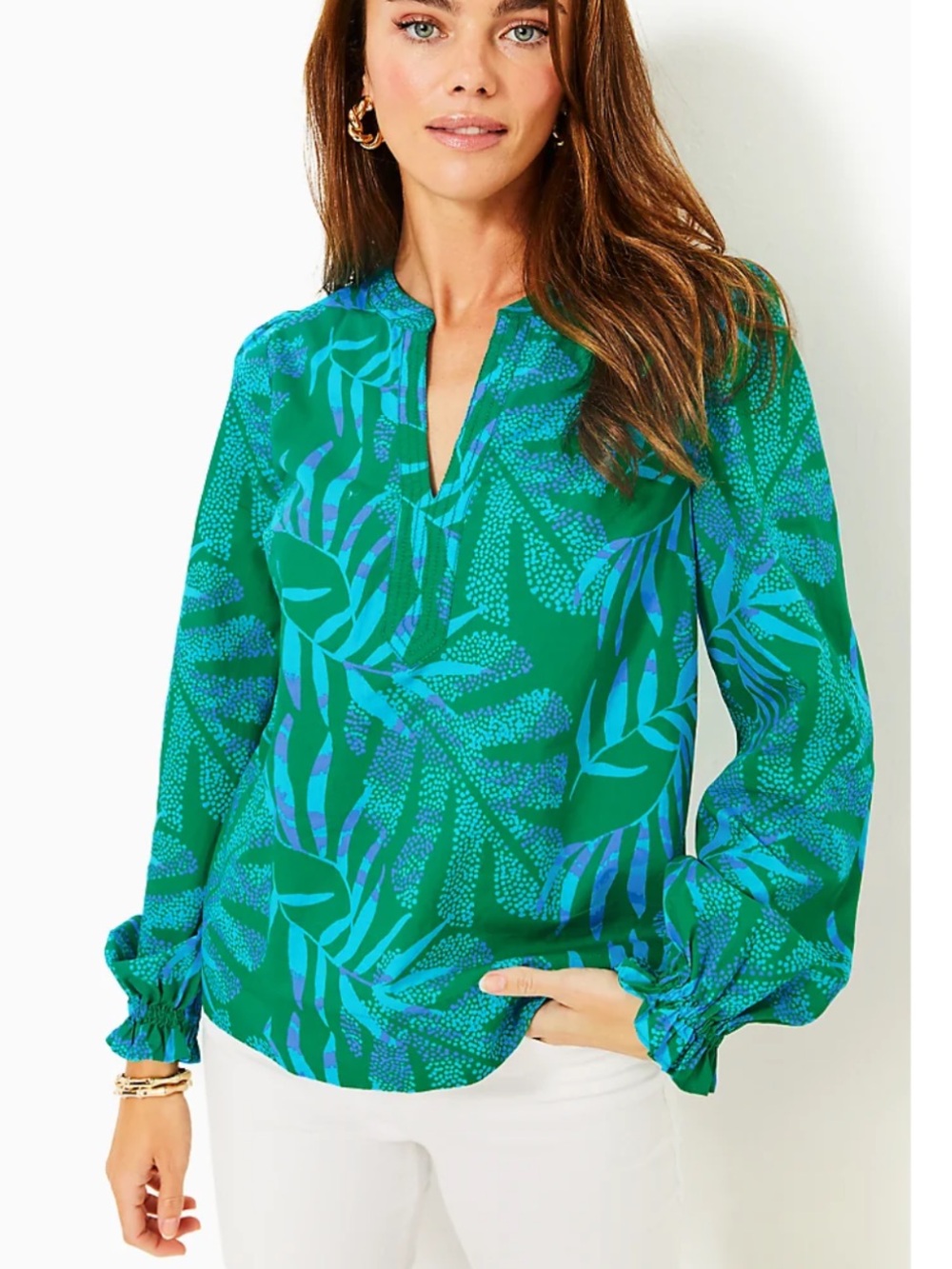 Lilly Pulitzer COULTER FIDDLE LEAF GREEN ITS A JUNGLE OUT THERE